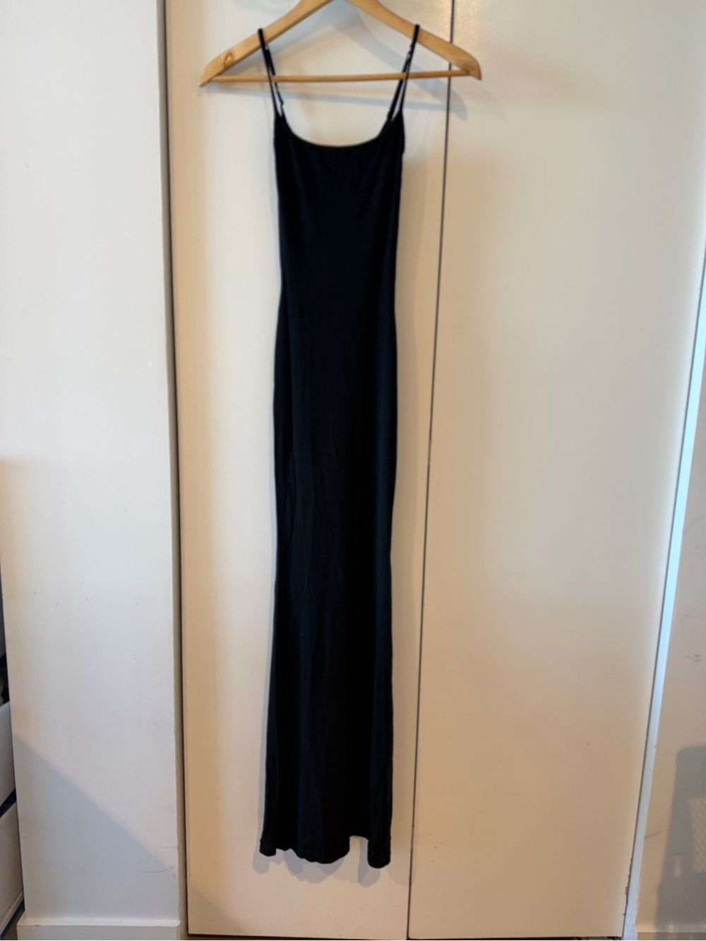 Skims - Long Slip Dress - Maxi ribbed black XXS